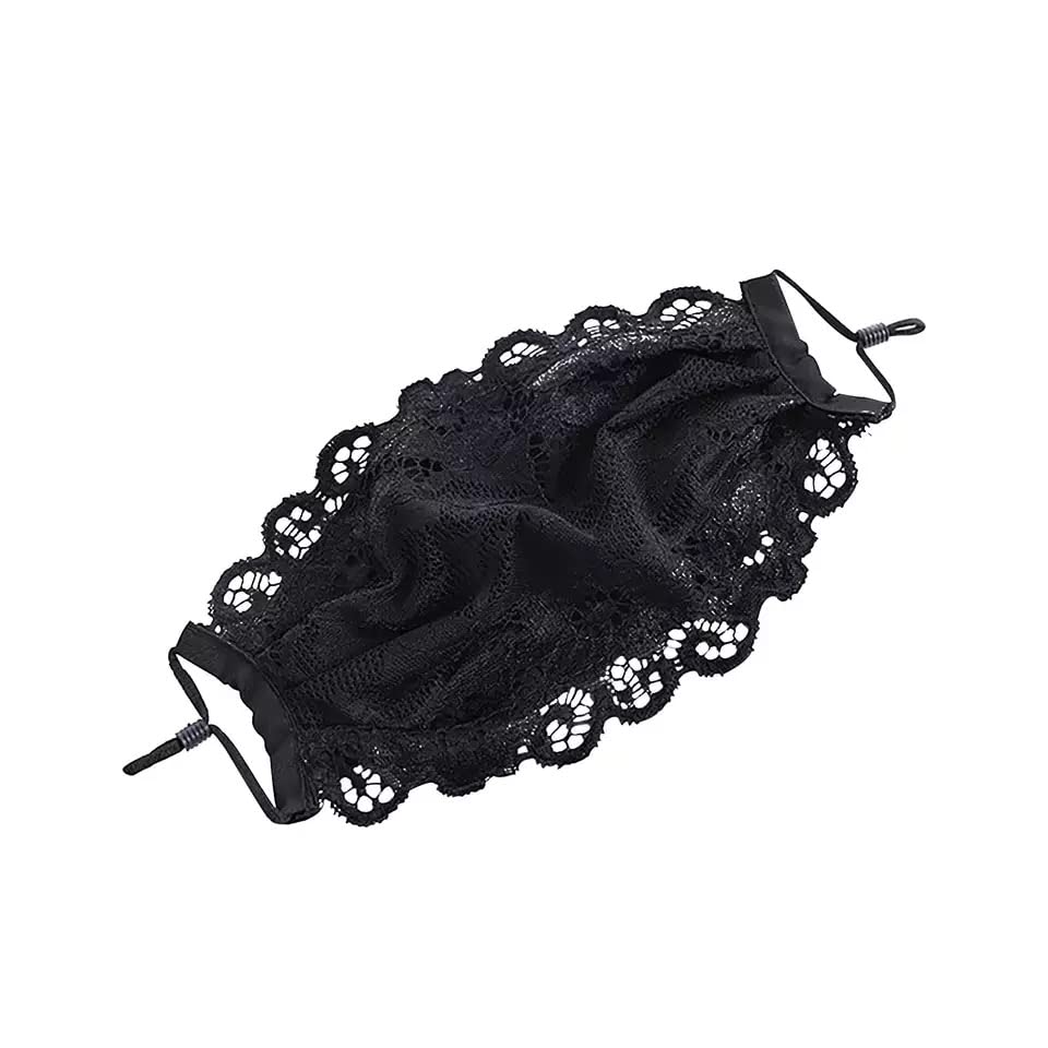 Face Mask Lace Embroidery Fashion Attractive Reusable Adjustable Party Evening Wear Face Shield Breathable Mouth Muffle Covering Face Mask Adult Women Kids (Lace With Mouth Covering)