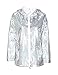Haoduoyi Womens Silver Holographic Sequin Hooded Jacket/ Crop T Shirt
