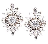 Happiness Boutique Women Statement Earrings | XXL Oversized Earrings with Rhinestones in Clear Color