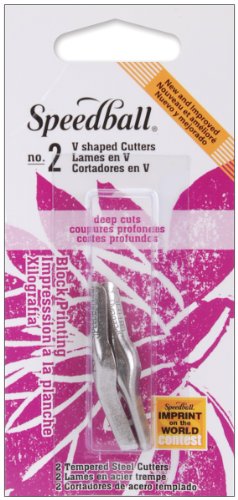 Speedball Lino Cutter Blades 2/Pkg-No. 2 Large V