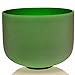 Green Colored F Heart Chakra Frosted Quartz Crystal Singing Bowl 12 Inch