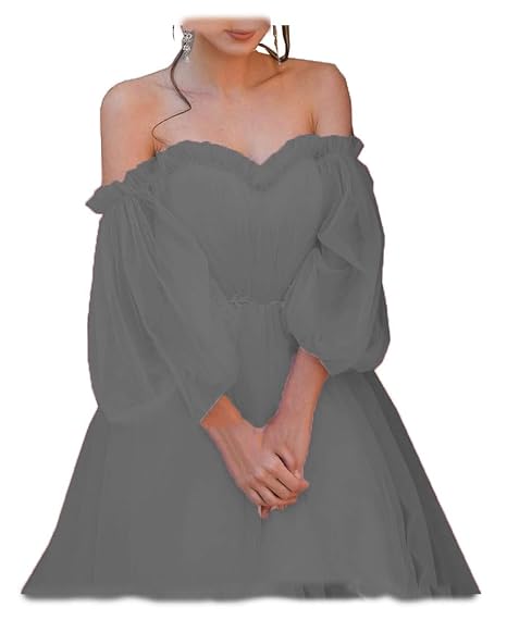 Steel Grey Evening Gown on Sale, 53 