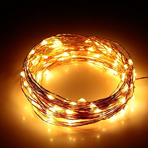 Albrillo StarryÂ StringÂ Lights Warm White 100 LEDs 33ft with Power Supply, UL Listed