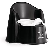 BabyBj&ouml;rn Potty Chair, Black/White Potty Training Toilet, Easy-to-Clean, Removable Inner Potty, Non-Slip