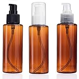 Maxforlife Travel Bottle Set Clear Small Travel Size Cosmetic Toiletries Liquid Containers Leak Proof Empty Perfum Atomizer Jar Spray Pump Cream Shampoo Bottle 100ML 3pcs in the Pack