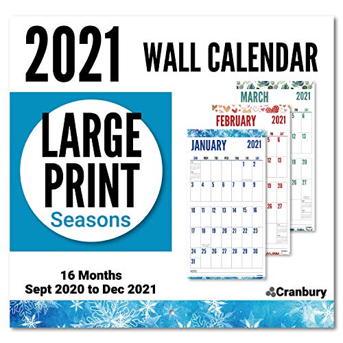 CRANBURY Large Print Calendar 2021 (Seasons), 12x23 (Open), Use Now
