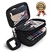 Portable Makeup Bag Double Layer Toiletry Cosmetic Brush Organizer with Mirror for Women Black Multifunctional Travel Bussiness Home (Small, Black) primary