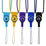 Rancco 5 Pcs Detachable Cell Phone Neck Lanyard Strap,19" Quick-Release Nylon Necklace/ Wrist hand Lanyard/ Keychain Charms for iPhone 7 Plus Case/ ID card badge/ iPod/ Mp3/ PSP/ Wii/ USB Flash Drive