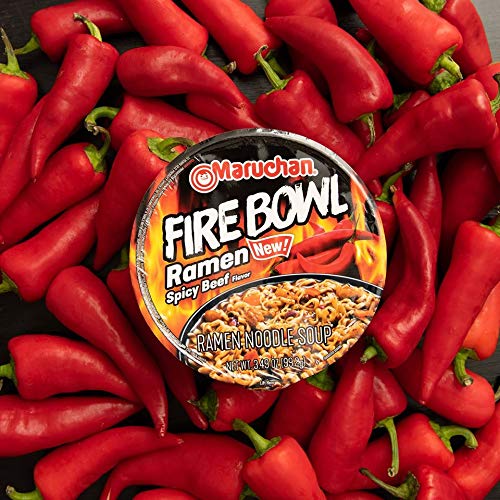 MARUCHAN BOWL FIRE SPICY BEEF FLAVOR, 3.49 OUNCE (PACK OF 6)