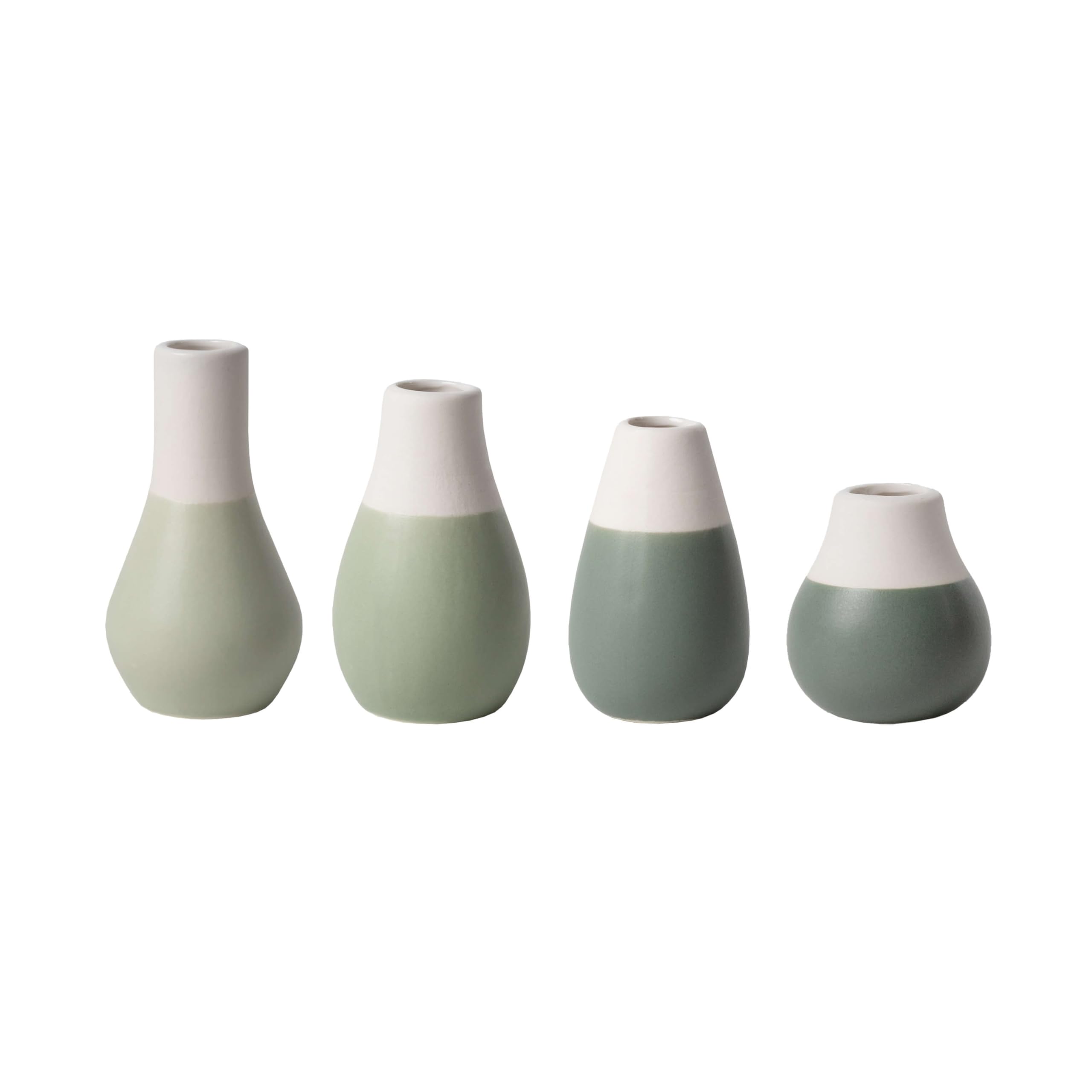 Mini Pastel Vase Green Tones Set of 4