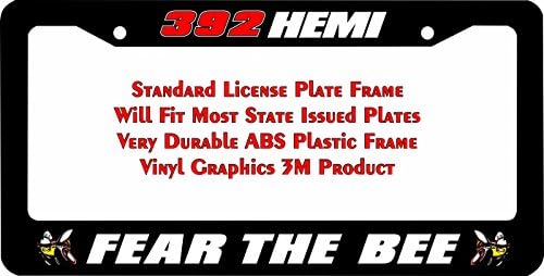 Scat Pack 392 HEMI FEAR THE BEE White Custom Designed License Plate Frame