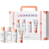 Hanskin Glow Skin On the Go Kit–Brightening & Hydrating Mini Skincare Set with Cleanser, Essence, Serum & Lotion | TSA-Friendly Travel Kit, Holiday Gift, Stocking Stuffer, Teen Girl & Women’s Skincare