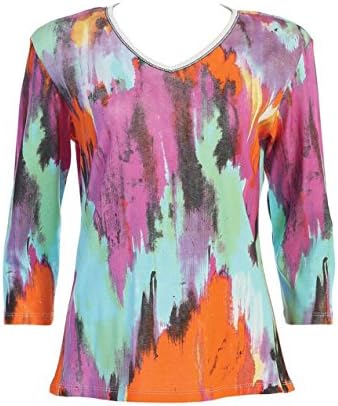Jess &amp; Jane Watery Sky Cotton Top In White (XL)