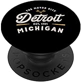 Rustic Motor City Classic Detroit Michigan 1701 USA Gift PopSockets Grip and Stand for Phones and Tablets