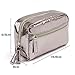 wonbye Travel Cosmetic Bag for Women Portable Leather Toiletry Bag Hanging Makeup Organizer Double Compartments Waterproof, Silver