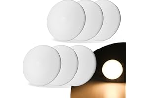 ULITECO RV Light Interior 12V, 4.5Inch RV Ceiling Dome Light, RV LED Puck Light with ON/Off Switch, 500LM Camper Lights Fixture for RV Boat Camper Trailer (3200K Warm White, 6PCS)