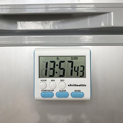 aBrilliantLife Electrical Digital Kitchen Timer 24 Hour Alarm Clock Big Digits Large Screen,Magnet Backing,Clip Stand (Alarm Clock Timer)