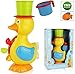 FUNERICA Large Yellow Duck Bath Toy for Toddler and Baby - Super Interactive Bathtub Water Fun! Bonus: Floating Fish