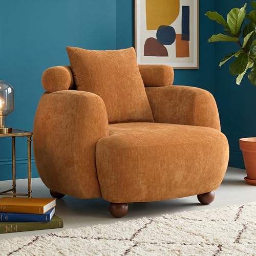 GDFStudio Nordic Lazy Club Chair, 38" Chenille Bucket Sofa with Soft Cushion &…