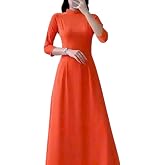 Traditional Vietnamese Ao Dai, Plain Ao Dai, High Neck, Japanese Silk Material, Slightly Stretchy, Ao Dai and Pants
