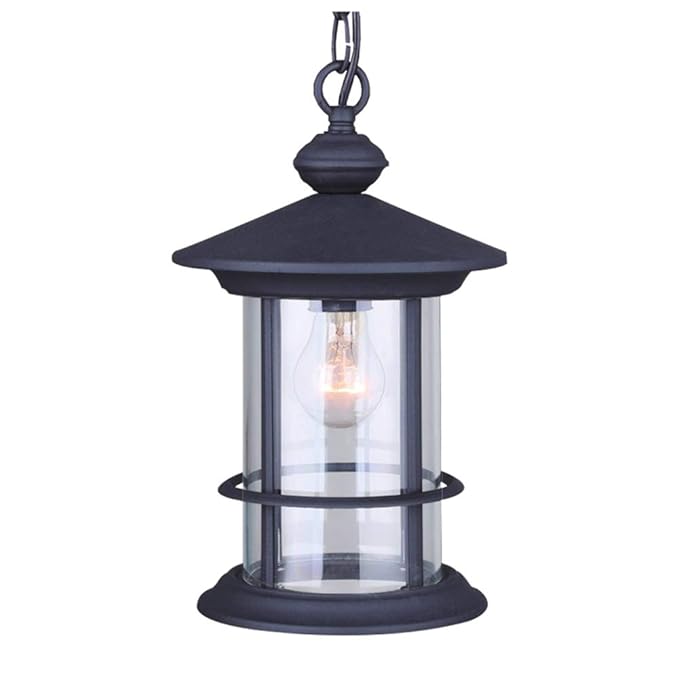 Hängelleuchte Retro Schwarz Zylindrisch Außen Pendellampe Wasserdichter IP54 E27 Höhenverstellbar Hängelampe Aluminium/Glas E