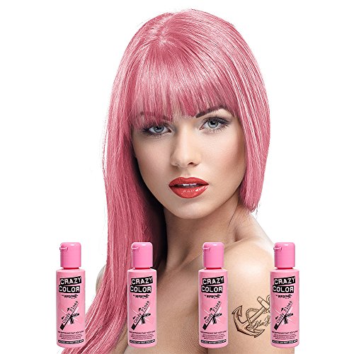 Crazy Colour Semi Permanent Hair Dye By Renbow Candy Floss No.65 (100ml) Box of 4