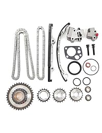 OCPTY Kit de cadena de sincronización tensor guía carril piñón de manivela compatible para 1998-2004 Nissan Altima Xterra 2.4L DOHC 16v 13028-9E010