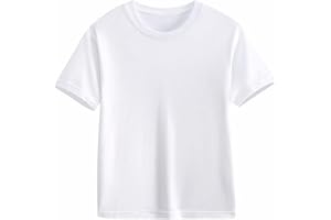 Boys Girls Cotton T Shirts Teen Crew Neck Solid T-Shirts Summer Short Sleeve Casual Athletic School Loose Tops
