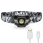 INTEY Headlamp Flashlight, USB Rechargeable Headlight Torch White & Red Lights Battery Included