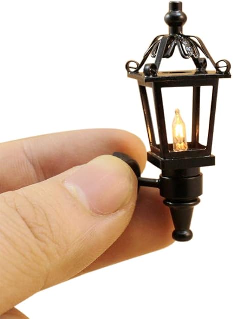 FidgetGear Mini Black Outdoor Metal Wall Lamp for 1:12 Doll House Decoration