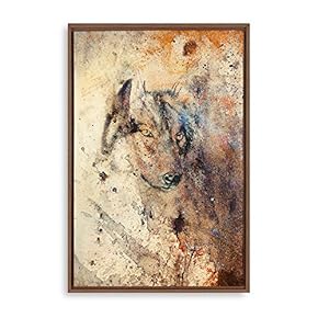 Framed Canvas Home Artwork Decoration Animal Portrait Canvas Wall Art for Living Room, Bedroom - 16x24 inches