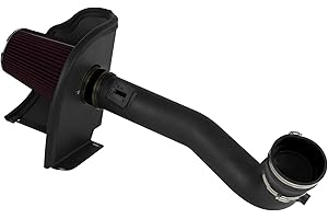 SALEM AUTO PARTS 3.5 Inch Cold Air Intake Filter Kit & Heat Shield for Silverado 1500 2014-2018; Sierra 1500 14-18; for Cadillac Escalade Suburban Yukon Tahoe 15-20 5.3L 6.2L V8 (Black Tube & Red Filter)