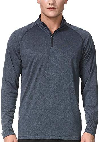 Men's 1/4 Zip Athletic Shirts Dry Fit Running Workout Long Sleeve Sweatshirt for Men