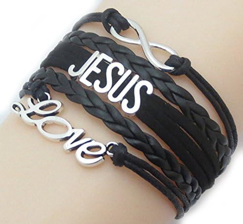 Beautiful 5 Bracelets in 1 Black Christian Adjustable Bracelet with Gift Box