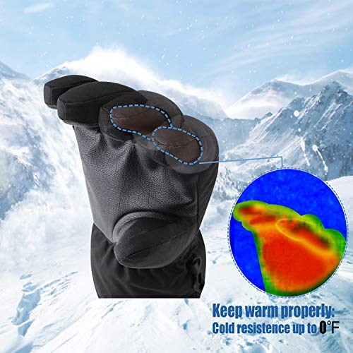 NXONE Waterproof Snow Gloves Windproof Ski Gloves, Winter Warm Snowboard Gloves Cold Weather Gloves Men & Women Medium