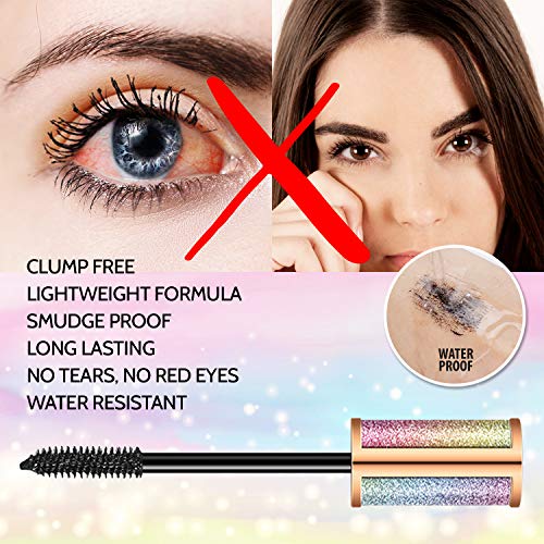 4D Silk Fiber Lash Mascara for Longer, Thicker, Voluminous Eyelashes,Natural Waterproof Smudge-Proof, All Day Exquisitely Lush, Full, Long, Thick, Smudge-Proof Eyelashes by St. Mege
