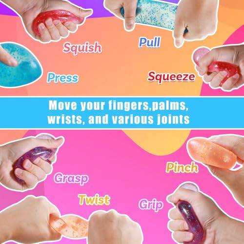 ORCHID M® Fidget Toys Stress Cube, Cube Squishies Anxiety Stress Relief, Ice Squishy Stress Cube-Drop Malt Sugar Balls, Sensory Toys for Kids with Autism, Fidgets for Classroom Prize