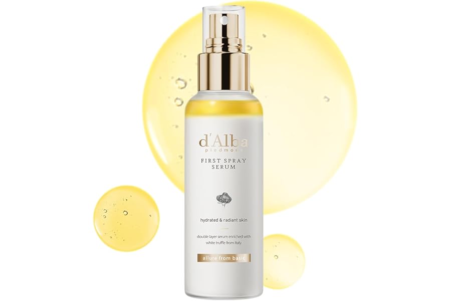 d’alba Piedmont Italian White Truffle First Spray Serum, Vegan Skin Care, Light-weight Face Moisturizer, Glow Serum for Radiant Skin, Non Comedogenic, All In One Mist, Korean Skin Care (3.38 fl oz.)