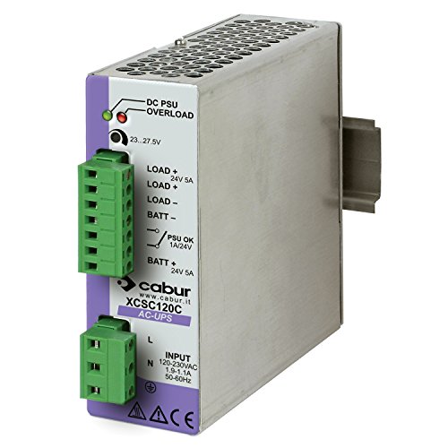 ASI XCSC120C DIN Rail Power Supply, Integrated Battery Charger, 120 VAC