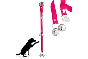 PoochieBells Original Handcrafted Potty Training Dog Doorbell – Excellence in Craftsmanship, One Size Fits All, Trainer-Recommended for 20+ Years, Made in USA, Hot Pink Solid