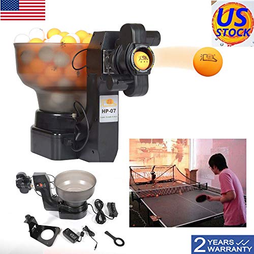 Table Tennis Robot HP-07 Ping Pong Robot Ball Machine Automatic Tennis-Ball-Machine w/36 Different Spin Balls for Training