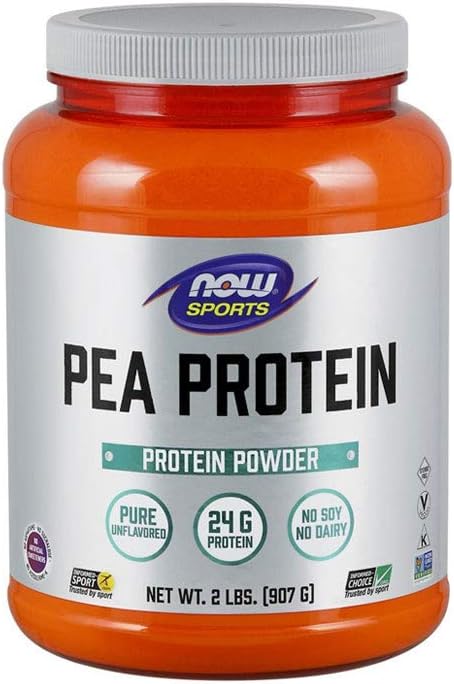 NOW Sports Nutrition, Pea Protein 24 G, Fast Absorbing, Unflavored Powder, 2-Pound: Health & Personal Care
