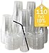 Sugarman Creations Clear Plastic Disposable Cups with Flat Lids, 12-Ounce (110 Piece) SUMMER SALE!! (Restaurant Grade)