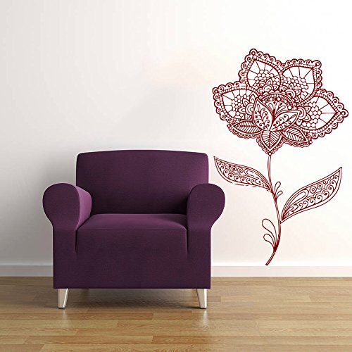 Mandala Wall Decal Henna Hand Drawn Indian Lotus Flower