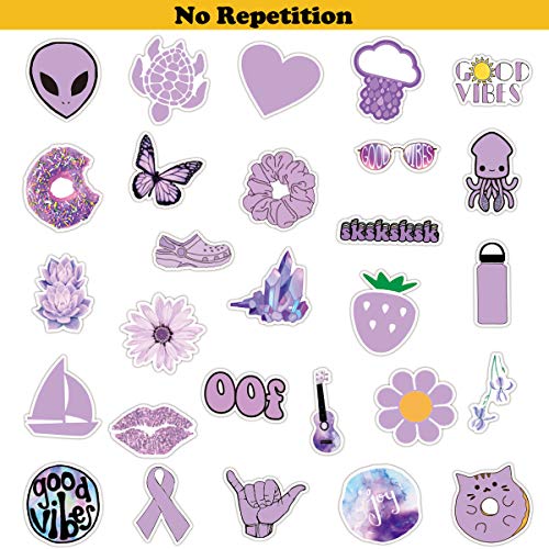 Cute Purple Stickers, Stickers Pack(50pcs),Waterproof Aesthetic Trendy Cool Vinyl Kawaii Stickers for Teen Girls Kids Boys,Water Bottle Phone Ipad Laptop Luggage Skateboard Car (Purple VSCO) - Image 5