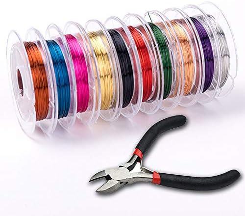 Afantti Jewelry Making Wire Beading Wrapping Wire Craft Wire with Cutting Plier | 26 Gauge | for Jewelry Making