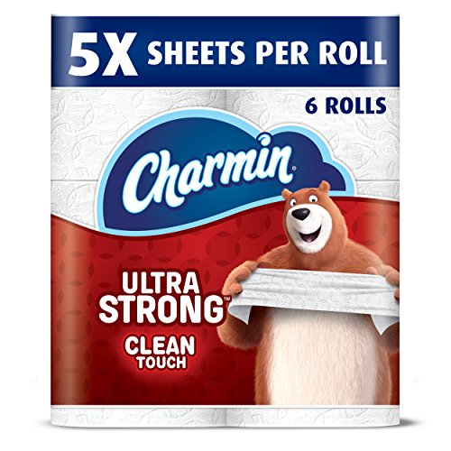 Charmin Ultra Strong Toilet Paper, Family Mega Roll with Clean Touch (5X More Sheets*), 6 Count