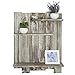 MyGift Wall-Mounted Torched Wood Pallet-Style Staggered 3-Tier Display Shelf