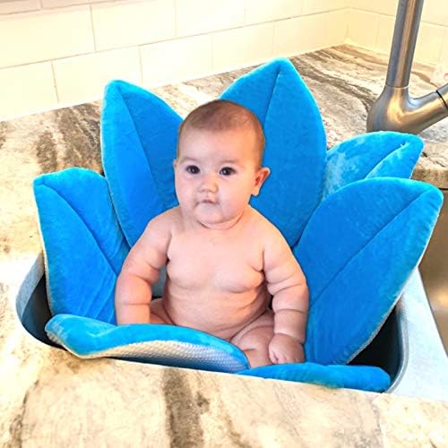Baby Bath Flower for use in Sink or Bath by STORKY (Blue) Bath Tub Support, Infant Bath Seat, Baby Travel Bath