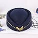 BESTOYARD Stewardess Hat Wool Cap Flight Attendant Hat Stewardess Cap for Costume Cosplay Costume Accessories （Navy Blue